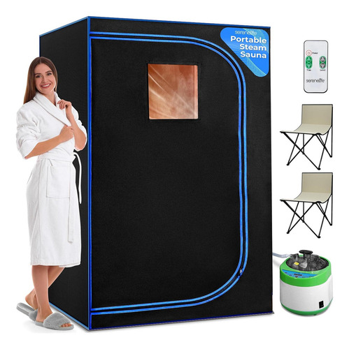 Sauna Portátil Serenelife Para 2 Personas Con Vapor 4l