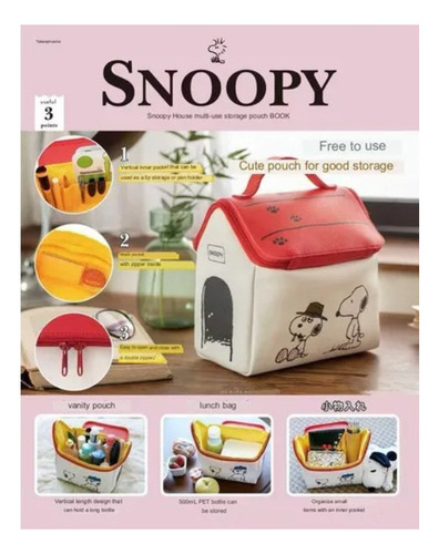 Almoço Do Snoopy Sack Com Design De Casa De Desenho Animado