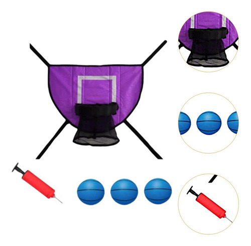 Juego De Accesorios Para Aro De Baloncesto Y Baloncesto Azul