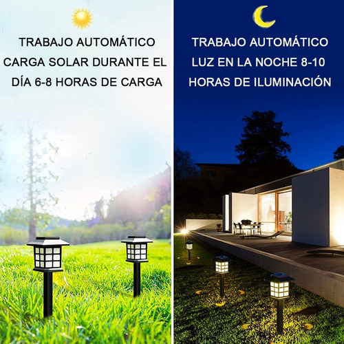 A 6 Luces Led Solares De Jardín, Lámpara Solar Para Jardín