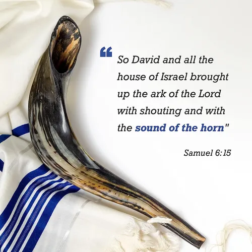 Shofar De Cuerno De Carnero Rayas Y Parte Superior Cu...