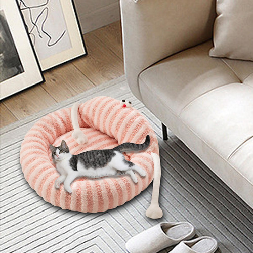 Camas Para Perros Pequeños, Cojín De Felpa, Cama Rosa