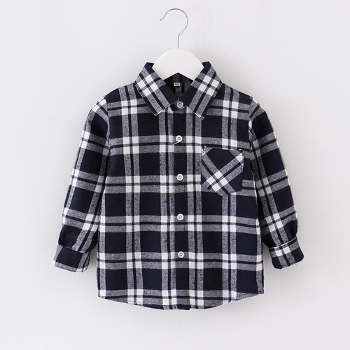 Camisa Chaqueta De Moda A Cuadros De Manga Larga Con Solapa