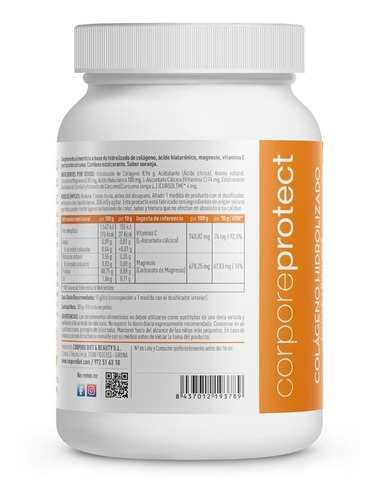 Colágeno Hidrolizado Corpore, 300g Sabor Naranja
