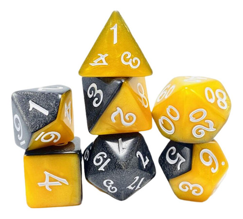 4 X 7 Piezas De Dados Poliédricos Dados De Juego Plata