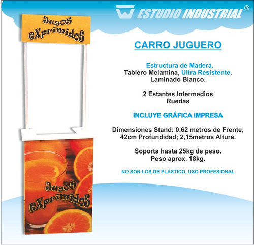 Carro De Jugos Portatil Venta Ambulante De Jugos Juguero