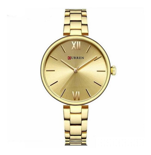 Relógio Feminino Curren Analógico C9017l - Dourado