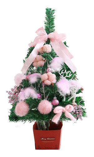 Artículos de decoración navideña con árbol artificial rosa en pulgadas