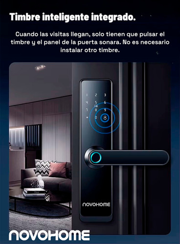 Cerradura Electronica Inteligente Novohome Nh-sl25 Digital Smart Lock Con Huella Wifi App Tarjeta Contraseña