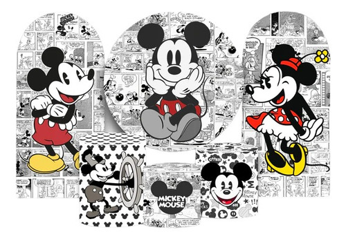 Funda Mickey Mouse Tela Mampara 2m, 3 Cilindros Y 2 Mampara