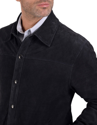 Camisola De Piel Perry Ellis De Hombre En Color Azul Marino.