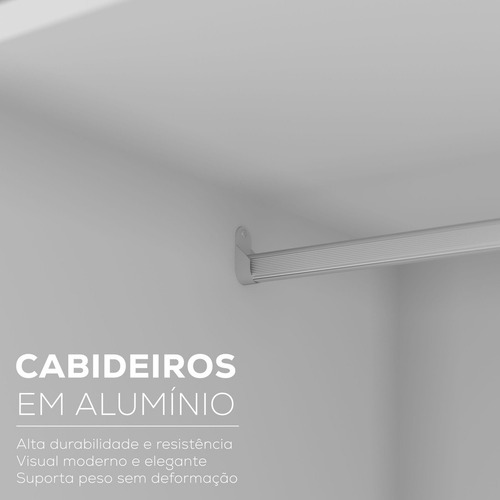 Guarda-roupa Solteiro 100% Mdf Bp Com 2 Portas E 1 Espelho