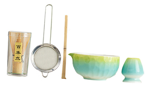 5pcs Matcha Set, , Japonés, Utensilios Artesanales Azul