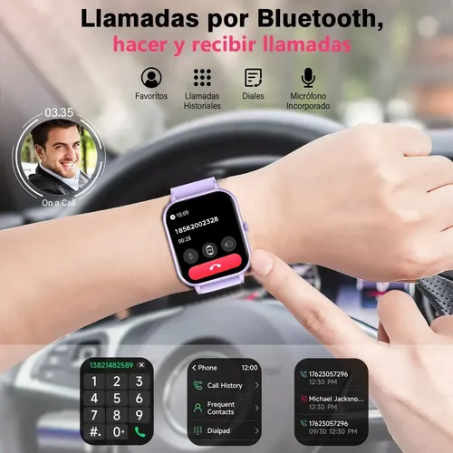 A Para Zhz9 Smartwatch Lige Bw0460 1.83 Lavanda Bluetooth