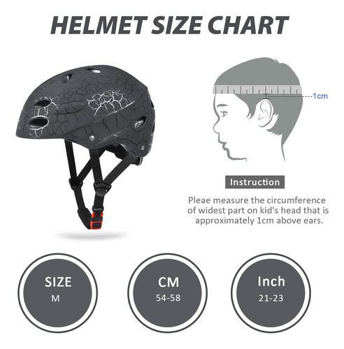 Casco De Monopatín Para Niños, Casco De Patinaje Ajustabl...
