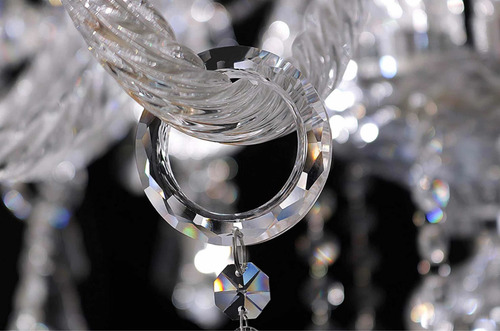 Candelabro De Cristal Transparente K9 15 Luces Candil Techo