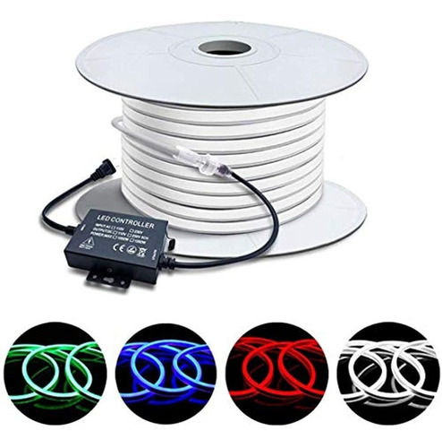 Brillihood 50ft/15m Led Rgb Neon Rope Light, 120v (150ft Max