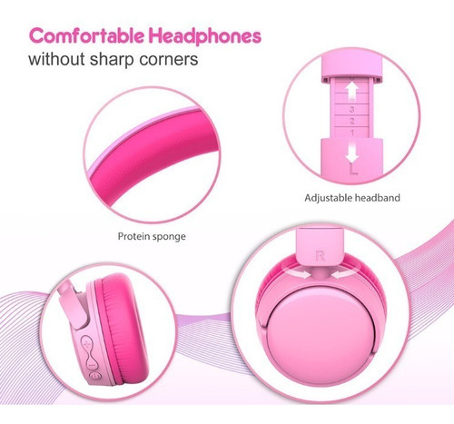 Gorsun Auriculares Para Niños Con Volumen Limitado, Para La Color Rosa