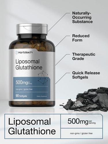 Suplemento Horbäach, Glutatión Liposomal, 500 Mg, 90 Cápsula