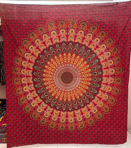  Colcha Indiana Mandala Canga Colorida 2,30x2,10 Casal King