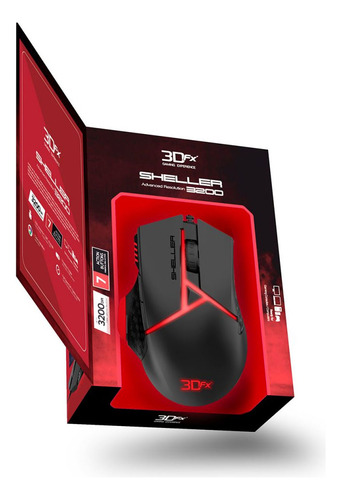 Mouse Gamer 3dfx Sheller 9075 7 Botones 4800dpi Usb Negro