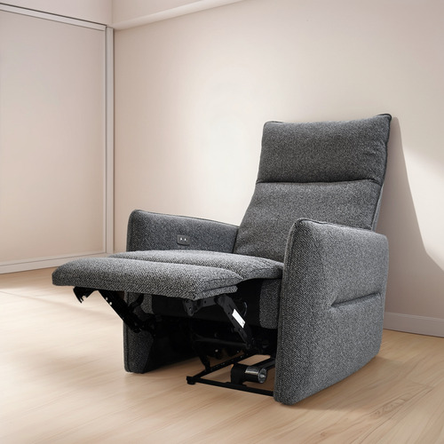 Sillón Reclinable Eléctrico En Tela Sofisticado Color Gris