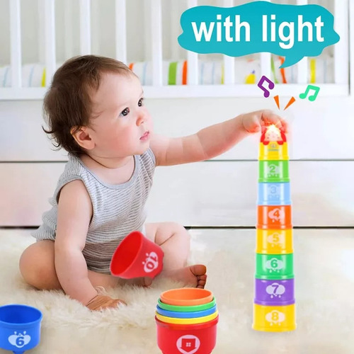 A 10 Piezas Apilables Taza Montessori Juguetes Para La
