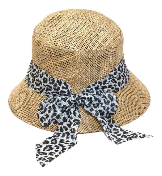Sombrero Mujer Capelina Moño Fibra Importado