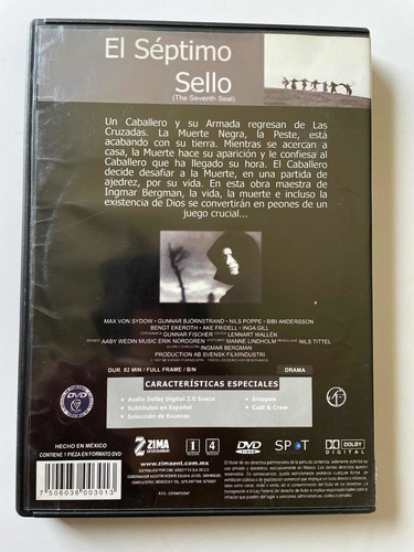 El Séptimo Sello, De Ingmar Bergman Dvd (Usado)