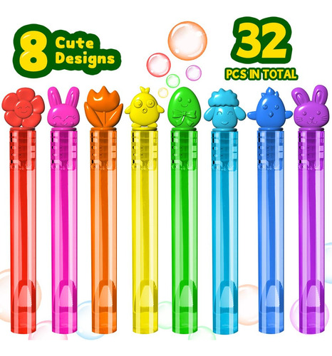 Varitas De Burbujas Para Niños Con Diseño De Pascua 32 Pzas Multicolor