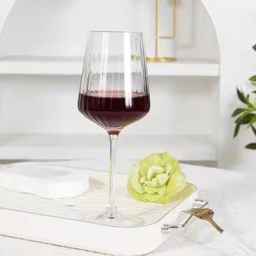 Copa Para Vino Texturizada De Vidrio 510 Ml 6 Pzs Elegante
