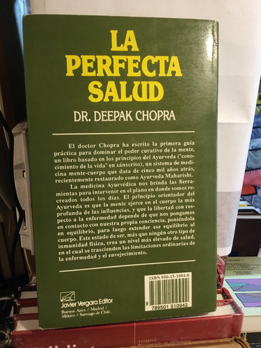 La Perfecta Salud Deepak Chopra (Usado)