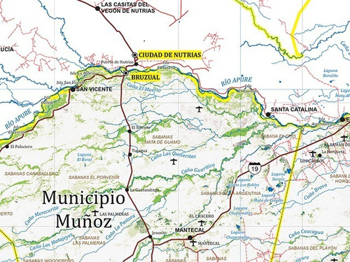 Mapa Físico Político Del Estado Apure Mapa De Pared Gigante