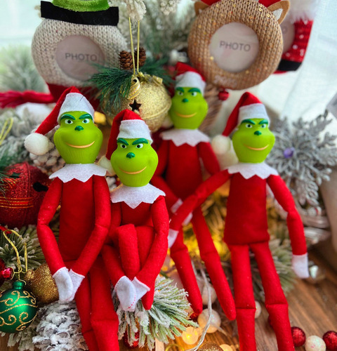 Sdd Navidad 4 Pcs De Muecos Navideos Elf Grinch Peludos De
