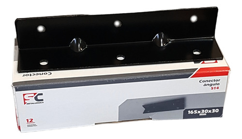 Caja X 12 Conectores Angulo Negro 165 X 30 X 30mm Modelo 514