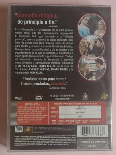 How I Met Your Mother Cómo Conocí A Tu Madre Temp 3 Dvd (Usado)
