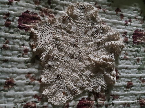 Carpeta Irregular Antigua De Hilo Tejida En Crochet