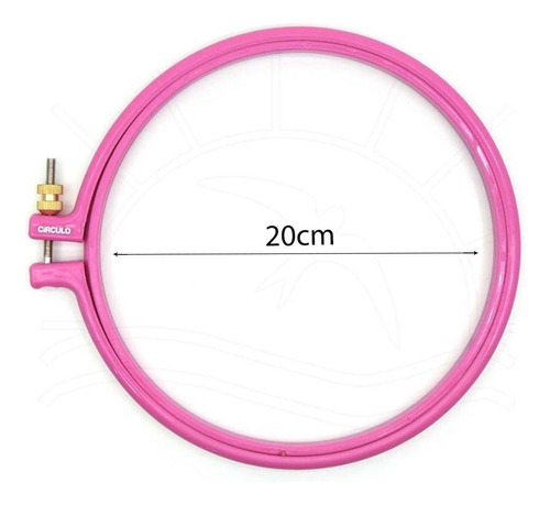 Bastidor De Plástico Com Regulador Círculo 20,3cm - Rosa