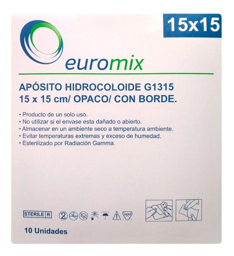 10 Apositos Hidrocoloides 15 X 15 Euromix
