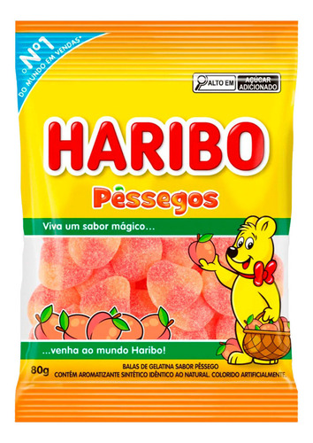 Bala De Gelatina Haribo 80g Pêssego