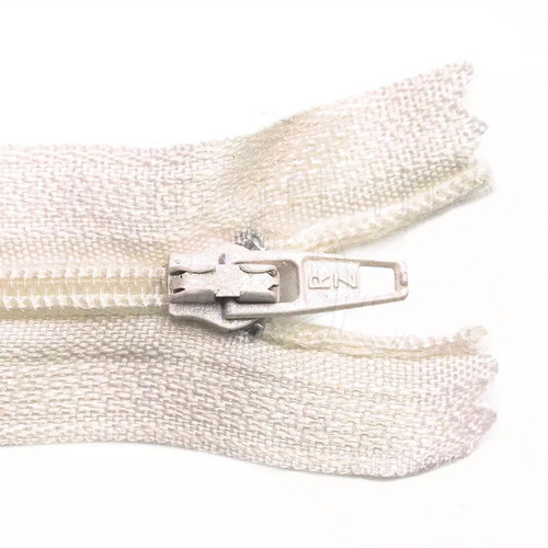 Zíper Nylon Fino Com Cordão 60cm Com 10 Unidades Cor 571- Natural