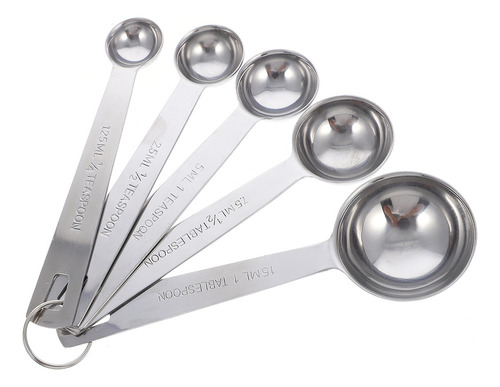 Juego De 5 Tazas Medidoras De Acero Inoxidable Y Cucharas Ki