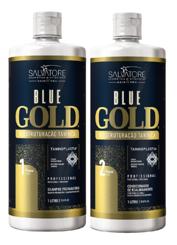 Kit Escova Progressiva Blue Gold Salvatore Taninoplastia