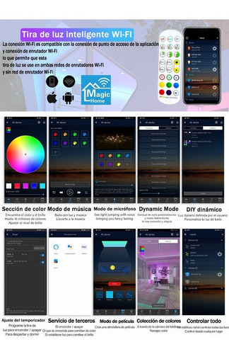Lámpara Led Rgb 20 Metros Wifi Led Luces Alexa App Control
