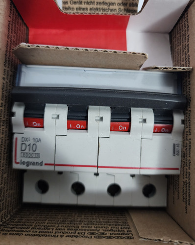 Interruptor Automatico 4p 10a Curv D 10ka Ref 408145 Legrand