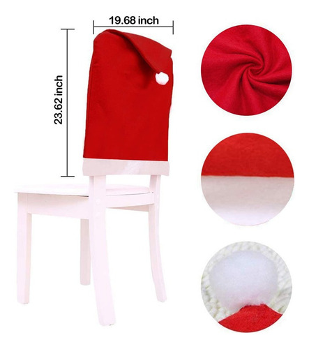 Juego De 6 Piezas De Cubierta Trasera For Silla Navideña