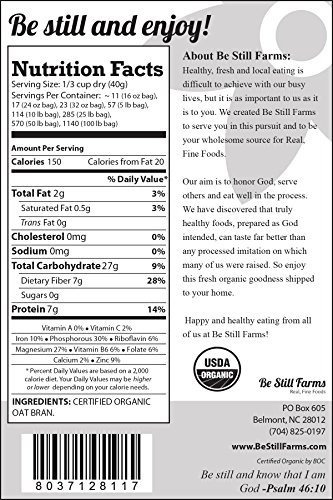 Salvado De Avena Orgánico, 5 Libras - Usda Certified Organic