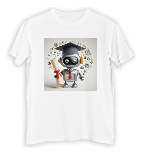 Remera Niño Robot Licenciado Egresado Recibida Facu M3