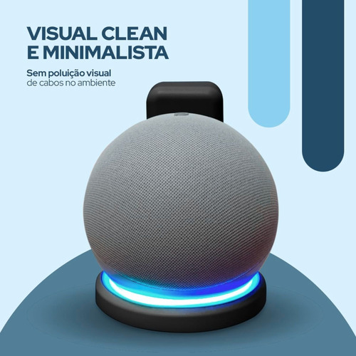 Suporte De Alexa Echo Dot 4ª E 5ª Geração Para Tomada Parede