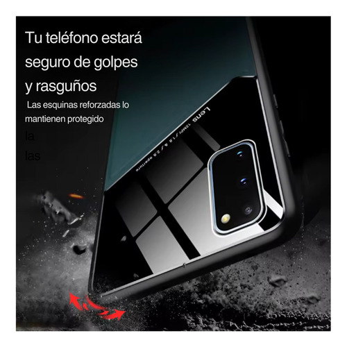 Funda Para Galaxy A72 Con Mica Varios Modelos Antigolpes Rojo Leather Acrilic